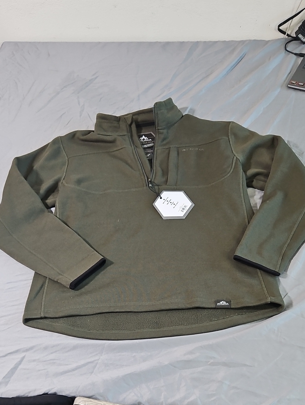 Puma Men's Olive Green Quarter-Zip Pullover